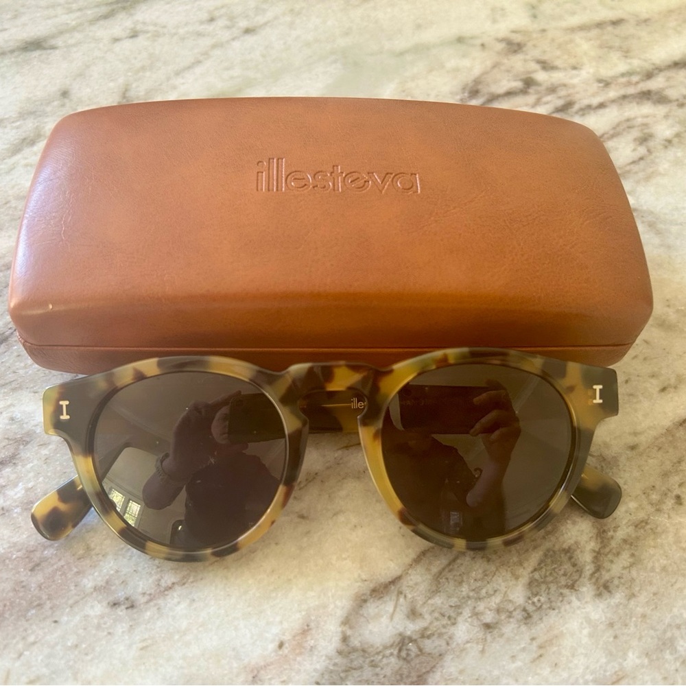 Illesteva Tortoise Shell Leonard Sunglasses